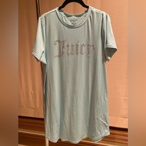 Juicy Couture Sleepshirt Nightgown studded medium blue crystal/ Tiffany Blue